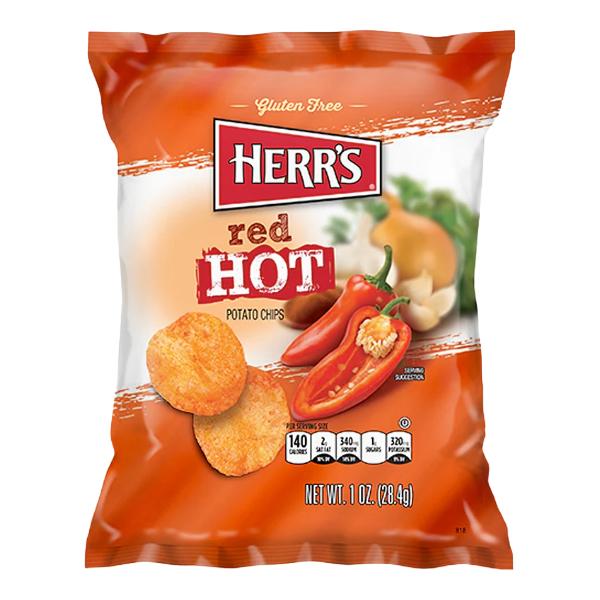 Herr’s 28g Crisps – Barbecue, Sour Cream & Onion, Honey Barbecue – Only 75p Each!