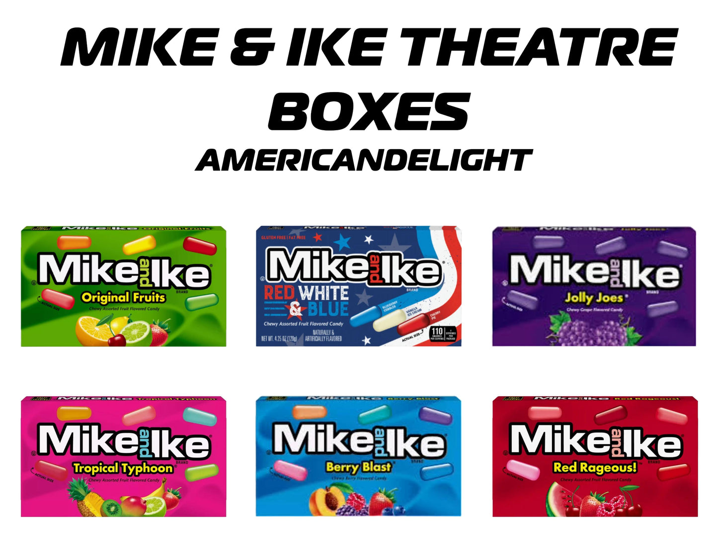 Mike and Ike Theatre Boxes (Multiple Flavours) (US) (120g) sweets Candy Snack Chewy Artificial