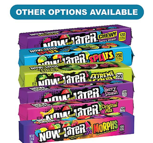Now and Later Fruit Chews Multiple Flavours Available – Long-Lasting Flavour in Every Bite! (63g) (US)