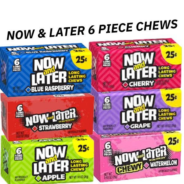 Now and Later 6-Chew Candy – 2 Packs (12 Chews Total) | All 8 Flavours | Classic American Favourite