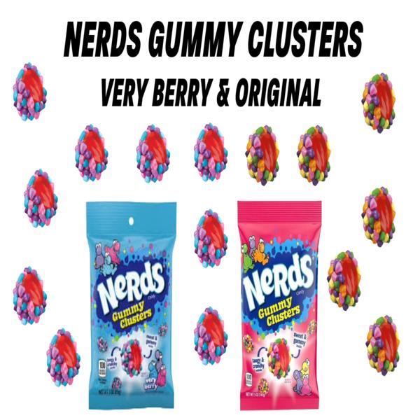 Nerds Gummy Clusters – Original & Very Berry Flavours (86g) - Sweets, Candy