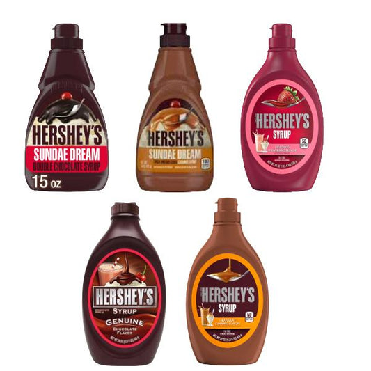 Hershey’s Sundae Dream Syrups - Chocolate, Strawberry & Caramel Flavours - Sweet