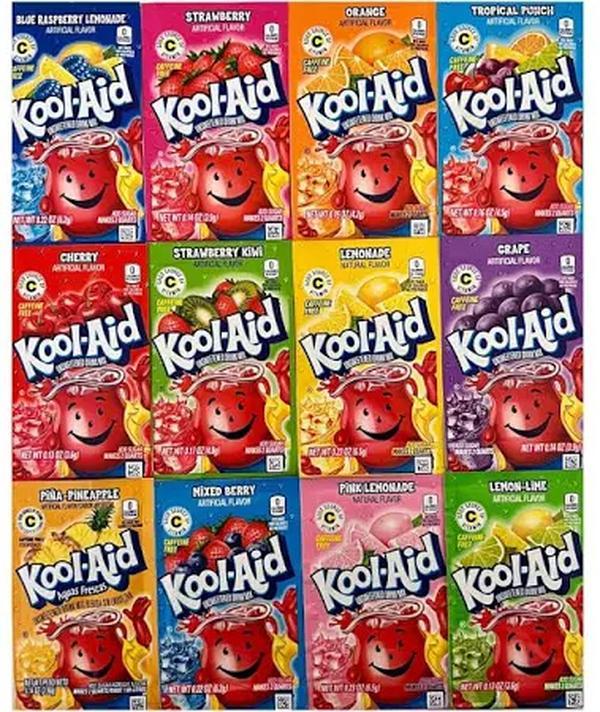 KOOL AID  MULTIPLE FLAVOURS AVAILABLE (POWDERED WATER SATCHETS)